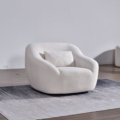 Hazzle 1 Seater Fabric Swivel Chair - White