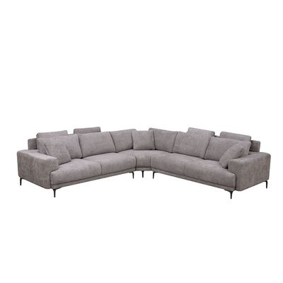 Oracion 7-Seater Sectional Corner Fabric Sofa - Light Brown - With 5-Year Warranty