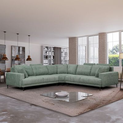 Oracion 7-Seater Sectional Corner Fabric Sofa - Green - With 2-Year Warranty