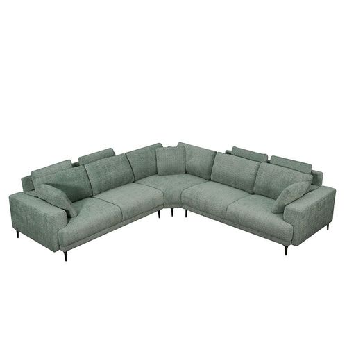 Oracion 7-Seater Sectional Corner Fabric Sofa - Green - With 5-Year Warranty