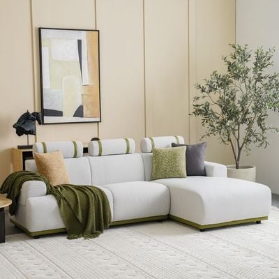 Marnel Right Corner Fabric Sofa - Beige - With 2-Year Warranty