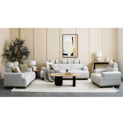 Marnel 6-Seater Fabric Sofa Set - Beige - With 2-Year Warranty