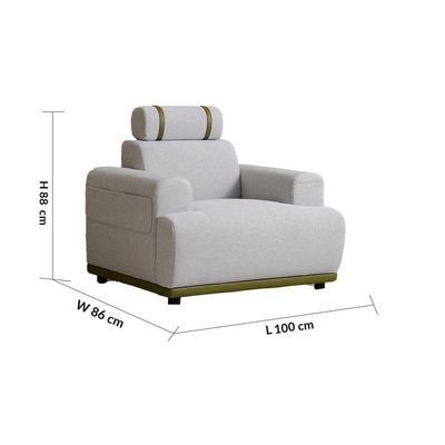 Marnel 6-Seater Fabric Sofa Set - Beige - With 2-Year Warranty