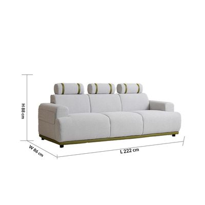 Marnel 6-Seater Fabric Sofa Set - Beige - With 2-Year Warranty