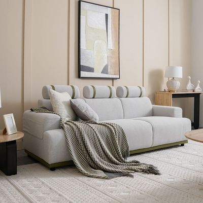 Marnel 6-Seater Fabric Sofa Set - Beige - With 2-Year Warranty