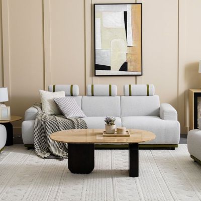 Marnel 6-Seater Fabric Sofa Set - Beige - With 2-Year Warranty