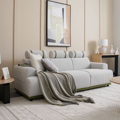Marnel  3 Seater Fabric Sofa - Beige