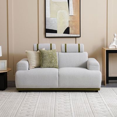 Marnel 2-Seater Fabric Sofa - Beige - With 2-Year Warranty