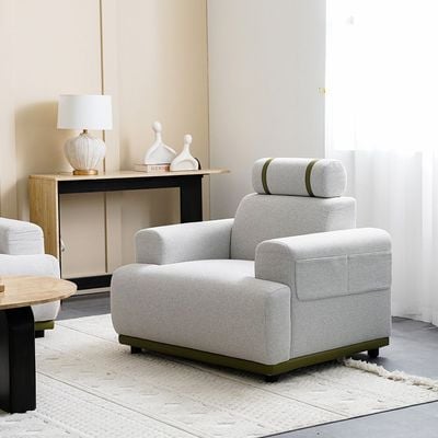 Marnel 1-Seater Fabric Sofa - Beige - With 2-Year Warranty