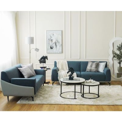 Acama 3 + 2 Fabric Sofa Set - Teal / Grey