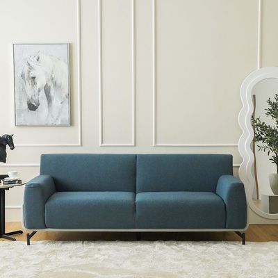 Acama 5-Seater Fabric Sofa Set - Teal/Grey - With 2-Year Warranty