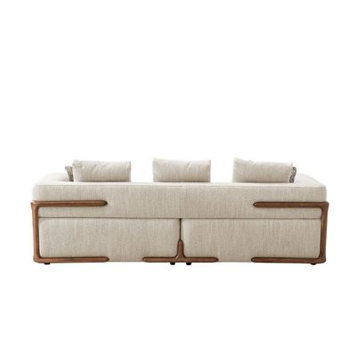 Galaxy 3-Seater Fabric Sofa - Beige/Brown - With 2-Year Warranty