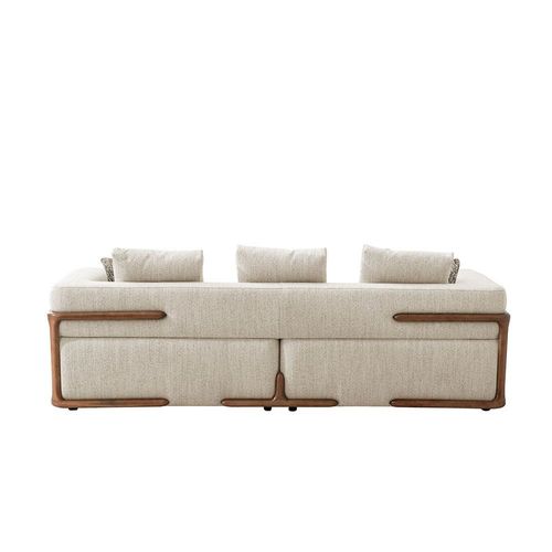 Galaxy 3 Seater Fabric Sofa - Beige / Brown