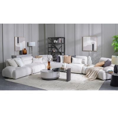 Garuda Sectional Corner Fabric Sofa - Beige - With 2-Year Warranty