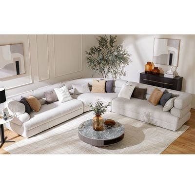 Arland Sectional Corner Fabric  Sofa - Grey