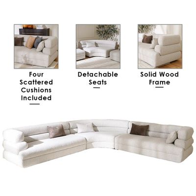 Arland Sectional Corner Fabric Sofa - Grey - With 2-Year Warranty