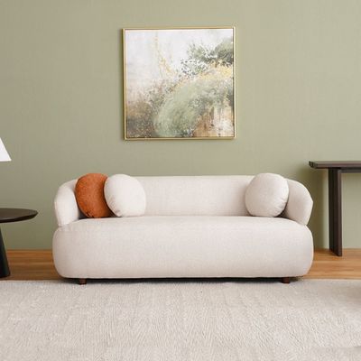 Elron 3-Seater Fabric Sofa - Beige/Tan - With 2-Year Warranty