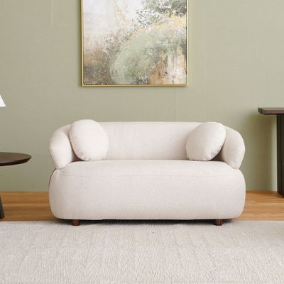 Elron 2-Seater Fabric Sofa - Beige/Tan - With 2-Year Warranty