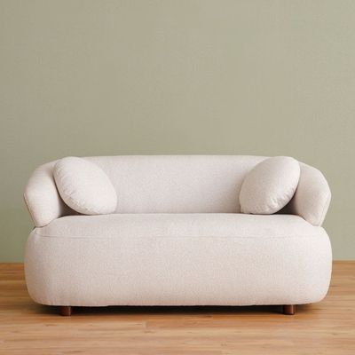 Elron 2-Seater Fabric Sofa - Beige/Tan - With 2-Year Warranty