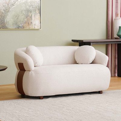 Elron 2-Seater Fabric Sofa - Beige/Tan - With 2-Year Warranty