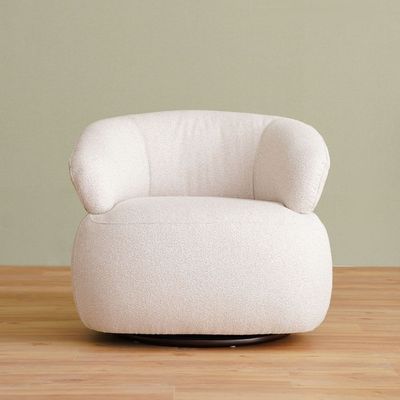 Elron 1-Seater Fabric Swivel Chair - Beige/Tan - With 2-Year Warranty