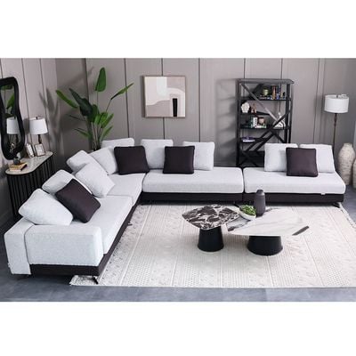 Paramore 8-Seater Reversible Sectional Corner Fabric Sofa - Grey/Dark Brown - With 2-Year Warranty