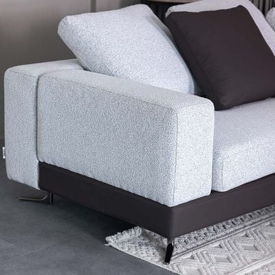 Paramore 8-Seater Reversible Sectional Corner Fabric Sofa - Grey/Dark Brown - With 2-Year Warranty