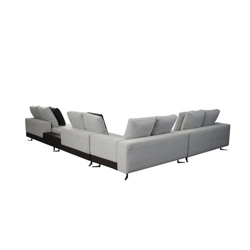 Paramore 8-Seater Reversible Sectional Corner Fabric Sofa - Grey/Dark Brown - With 2-Year Warranty