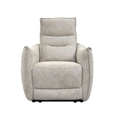 Cazo 1-Seater Fabric Power Recliner - Beige - With 2-Year Warranty