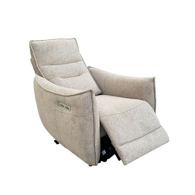 Cazo 1-Seater Fabric Power Recliner - Beige - With 2-Year Warranty
