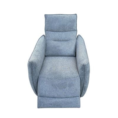 Cazo 1-Seater Fabric Power Recliner - Light Grey - With 2-Year Warranty