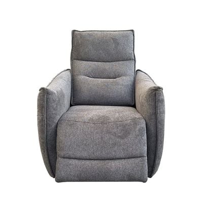 Cazo 1-Seater Fabric Power Recliner - Dark Grey - With 2-Year Warranty