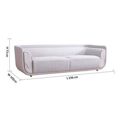 Trident 6-Seater Fabric Sofa Set - Grey/Champagne - With 2-Year Warranty