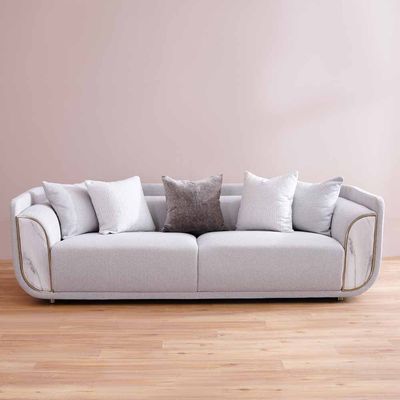 Trident 3-Seater Fabric Sofa - Grey/Champagne - With 2-Year Warranty