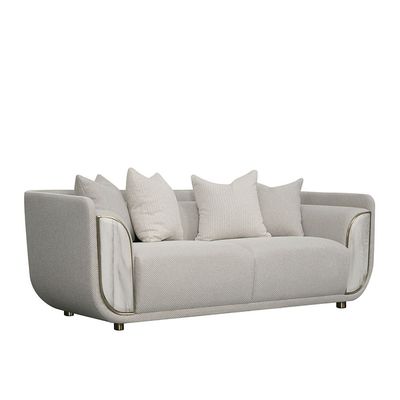 Trident 2 Seater Fabric Sofa - Grey / Champagne