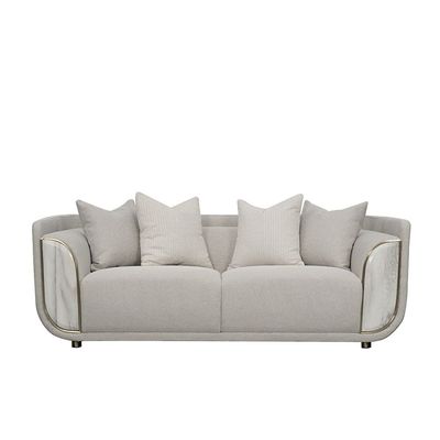 Trident 2 Seater Fabric Sofa - Grey/Champagne - With 2-Year Warranty