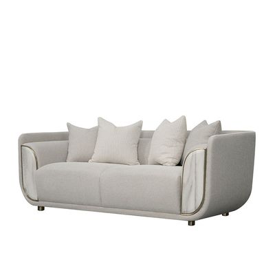 Trident 2 Seater Fabric Sofa - Grey/Champagne - With 2-Year Warranty