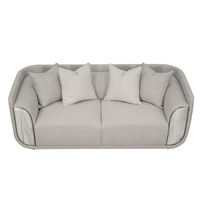 Trident 2 Seater Fabric Sofa - Grey / Champagne