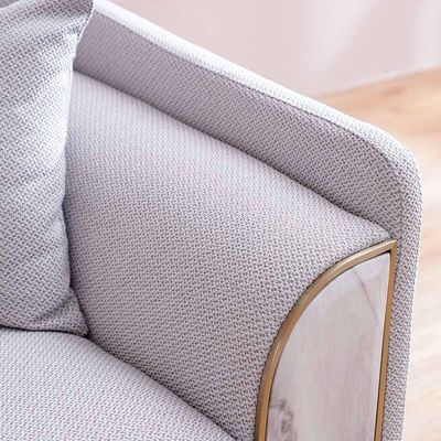 Trident 1 Seater Fabric Sofa - Grey / Champagne