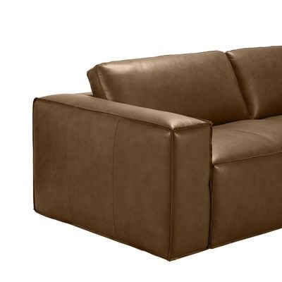 Cabal 5-Seater Leather Sofa Set - Tan - With 2-Year Warranty