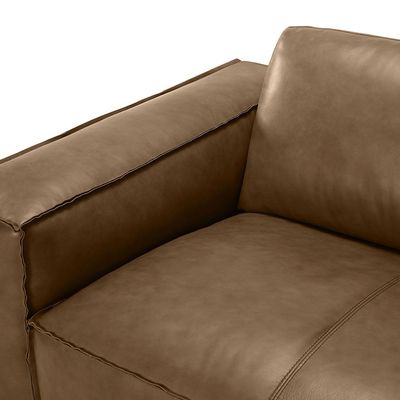 Cabal 2-Seater Leather Sofa - Tan - With 2-Year Warranty