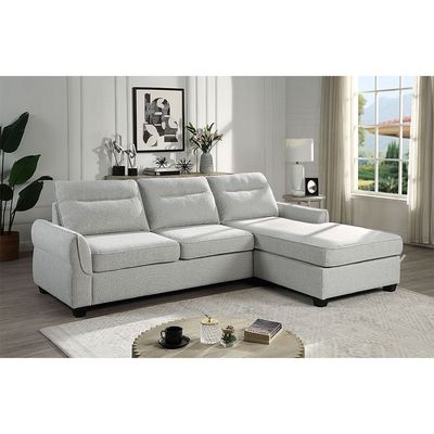 Aspin 3-Seater Reversible Corner Fabric Sofa - Light Grey - With 2-Year Warranty