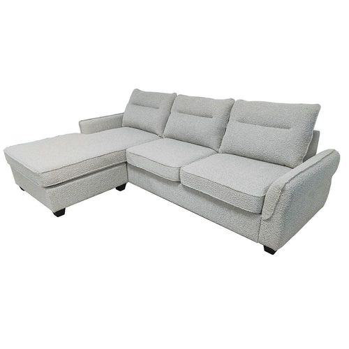 Aspin 3-Seater Reversible Corner Fabric Sofa - Light Grey - With 2-Year Warranty