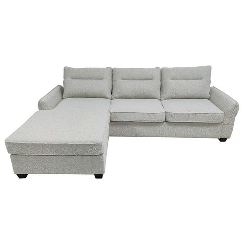Aspin 3-Seater Reversible Corner Fabric Sofa - Light Grey - With 2-Year Warranty