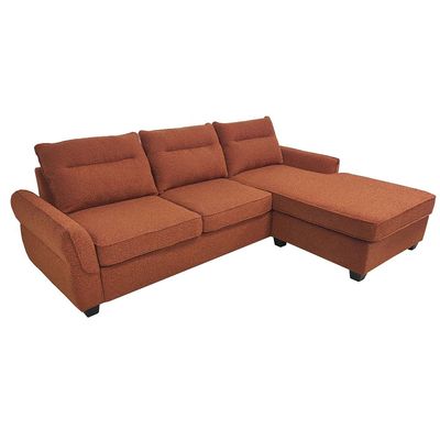 Aspin 3-Seater Reversible Corner Fabric Sofa - Orange - With 2-Year Warranty