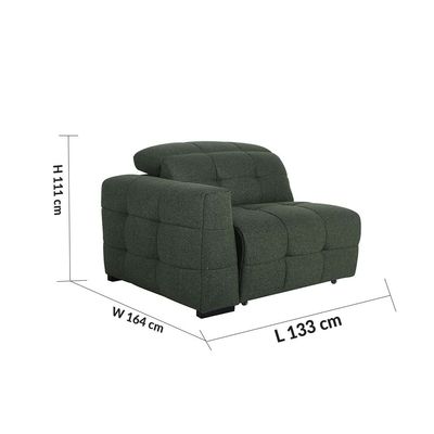 Darel 3-Seater Fabric Recliner Set - White/Green - With 2-Year Warranty