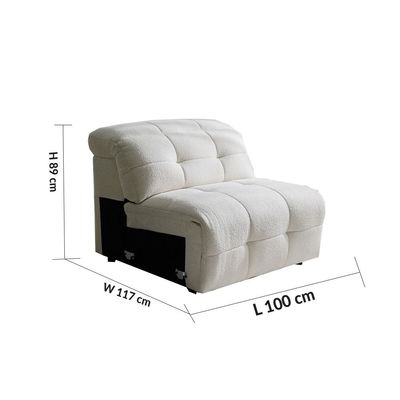 Darel 3-Seater Fabric Recliner Set - White/Green - With 2-Year Warranty