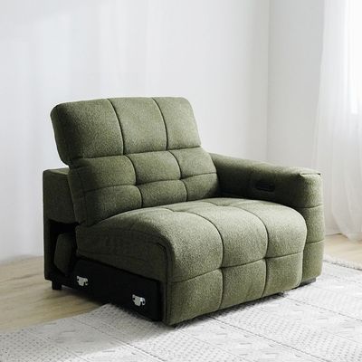 Darel 3-Seater Fabric Recliner Set - White/Green - With 2-Year Warranty