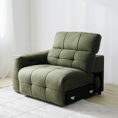 Darel 3-Seater Fabric Recliner Set - White/Green - With 2-Year Warranty