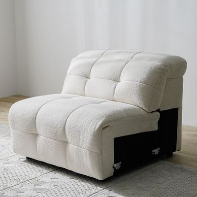 Darel 3-Seater Fabric Recliner Set - White/Green - With 2-Year Warranty